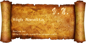 Végh Nanetta névjegykártya